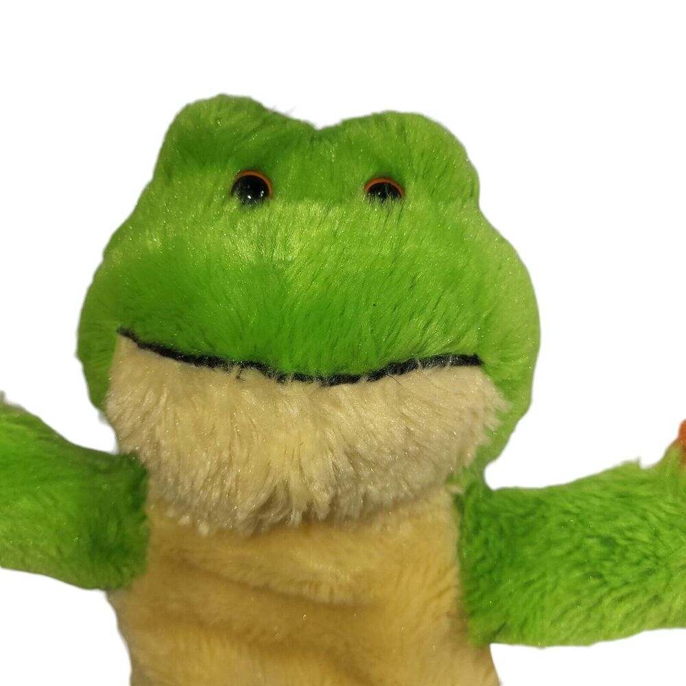 Ganz Plush Playtime Puppets Frog H11838 Green Hand Glove Tree‎ Orange 13"